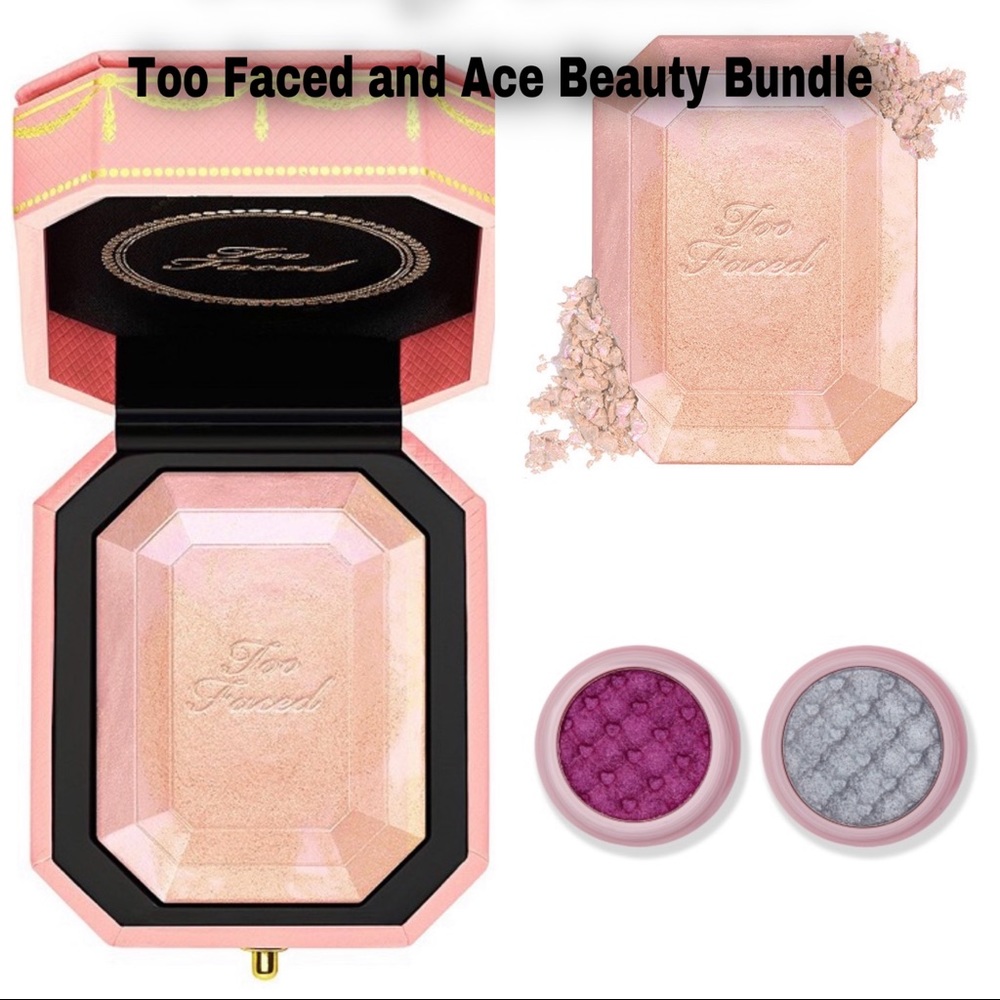 Too Faced Highlighter and Ace Beauty Eyeshadow